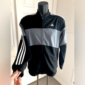 Men’s adidas track jacket black white grey medium athletic street
